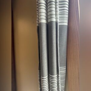 Grey & White striped semi sheer curtains (2) sets (4) panels